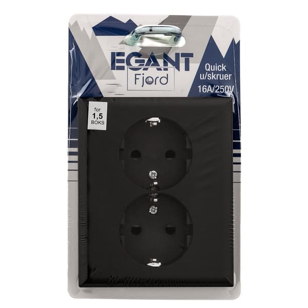Double socket flush Grounded, low