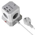 Pikkukuva 2 / 4: BW-EC1 8-in-1 Pysty Cube EU Socket Plug Power Outlet Extender 4 AC-pistorasialla / 2 USB-A / 2 USB-C MacBook iPad Game Office Home