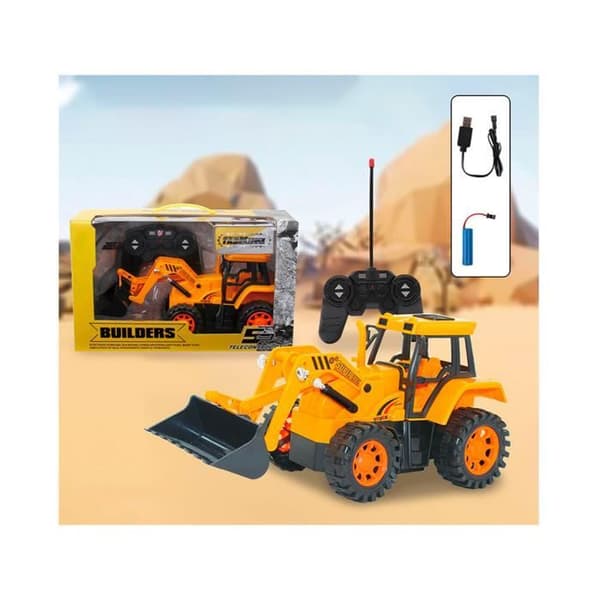 Leksak - TECHKIDS - Fjärrstyrd Grävmaskin - Gul - EN71 - Ledade armar och tippbar skopa