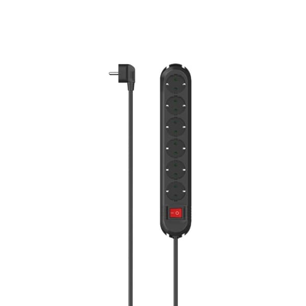 Hama Socket 6-vejs 90° Roteret Switch Vægmonteret 2 M Sort