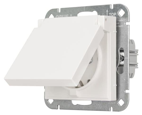 Opus Socket - 512.220.37 - 55 Skyddskontaktuttag, blank satin polarvit
