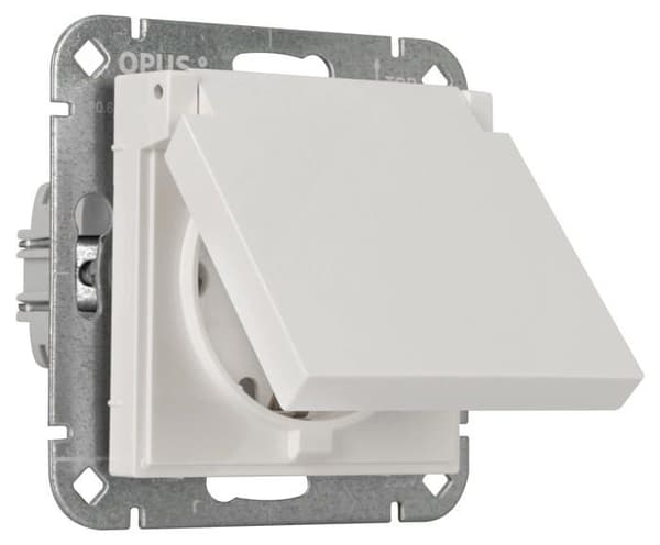 Opus Socket - 512.220.37 - 55 Skyddskontaktuttag, blank satin polarvit