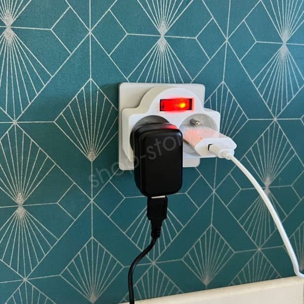 DUOPLUG_4x - 4 Biplite 2-uttag med integrerad strömbrytare - 2x16A - 230V