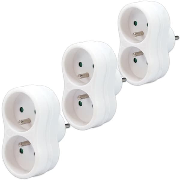 Pack 3 Power Strips - WAYTEX - Monoblock 2 Hona Schuko - 16A - Barnskydd - Inredning