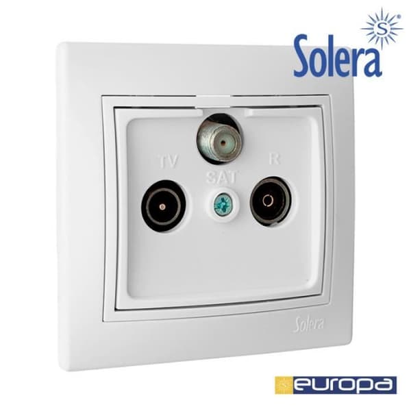 Slutskott för satellit, tv och radio. Europa Solera [E3-42936] Vit