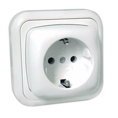 ElectroDH Base Röd schuko Vit yta - 8430552111565