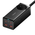 Miniatyrbild 4 av 11: Baseus GaN3 Pro väggladdare / powerstrip 2xUSB + 2xUSB-C + AC, 100W (svart)