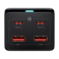Miniatyrbild 6 av 11: Baseus GaN3 Pro väggladdare / powerstrip 2xUSB + 2xUSB-C + AC, 100W (svart)
