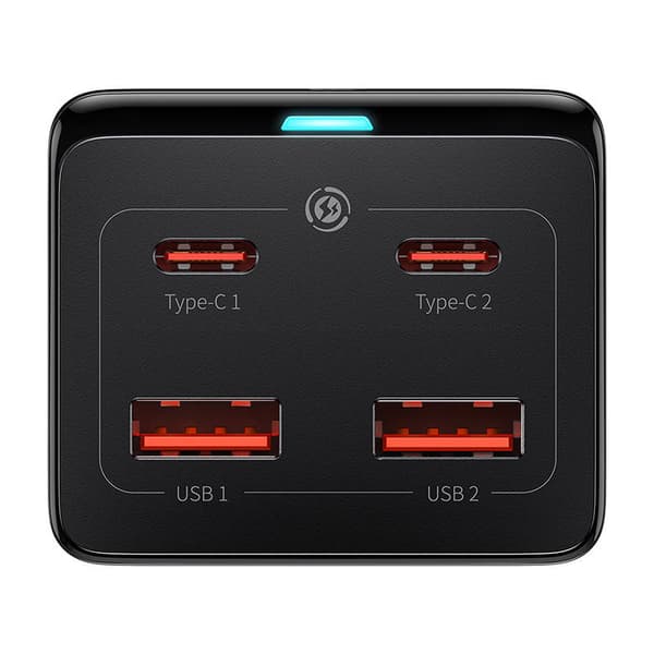Baseus GaN3 Pro väggladdare / powerstrip 2xUSB + 2xUSB-C + AC, 100W (svart)