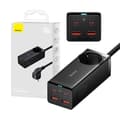 Miniatyrbild 2 av 11: Baseus GaN3 Pro väggladdare / powerstrip 2xUSB + 2xUSB-C + AC, 100W (svart)