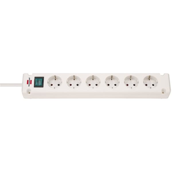 Brennenstuhl Bremounta Power Strip 6-vägs 3M kabel Vit