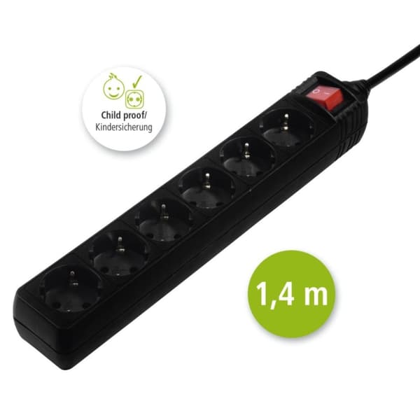 Hama 6-vejs Ja.WSAKs.1.4M Bk