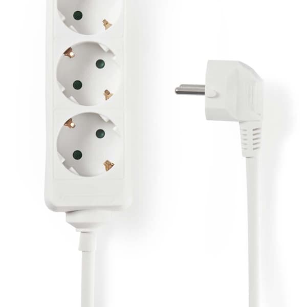 Nedis EXSO315F1WT Sokkel Beskyttelsesstik 3-vejs 1,5 M Hvid