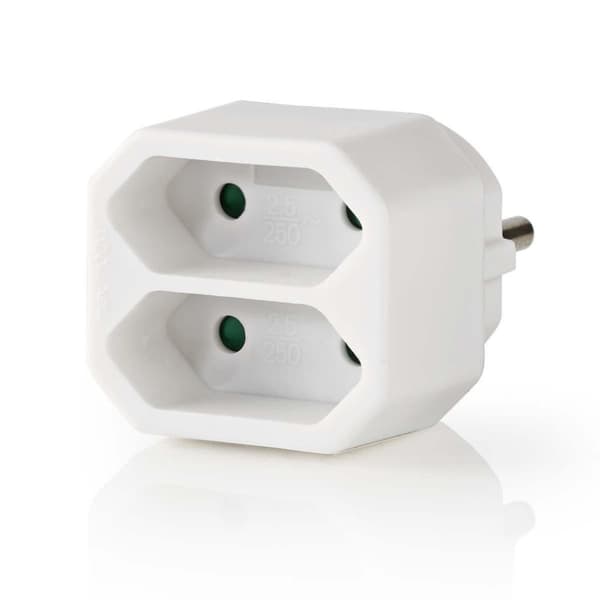 Nedis PSSPL200C1WT Socket Splitter 2-vejs Euro Socket Hvid