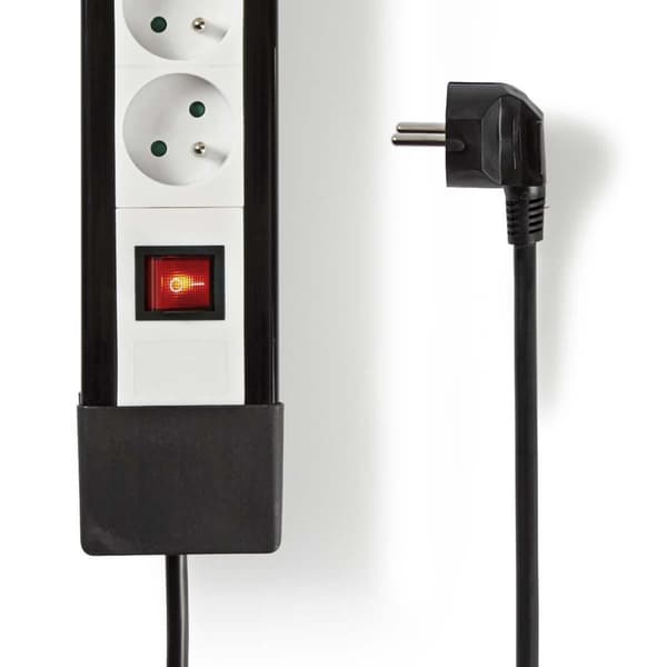 Nedis EXSO830F1PRO Power Strip Beskyttet Kontakt 8-vejs 3,00 M Sort/Hvid
