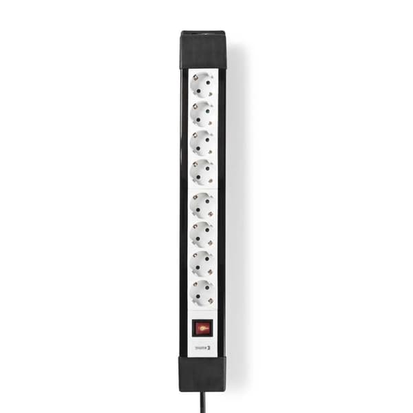Nedis EXSO830F1PRO Power Strip Beskyttet Kontakt 8-vejs 3,00 M Sort/Hvid