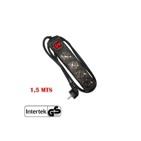 Eldosa - GENERIC - 4 Schuko-uttag - Switch - Svart