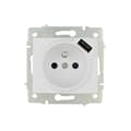 Miniatyrbild 2 av 2: Bipolar Base T/Tl 16a 250v Med Usb - GENERIC - Fyrkantig - Flera uttag - Vit