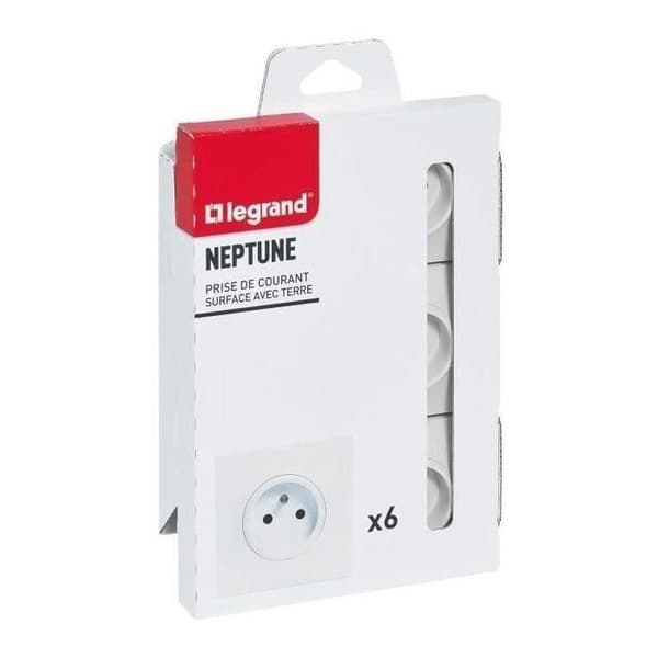 Set med 6 Neptune LEGRAND 2P+E uttag