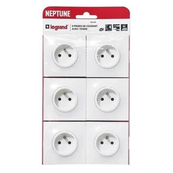 Set med 6 Neptune LEGRAND 2P+E uttag