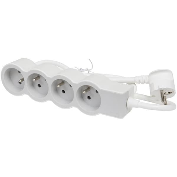 LEGRAND Multisockel FB 4x2P+E standard 1,5m 1mm² - Vit och grå