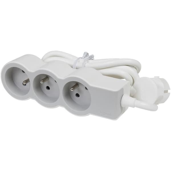 LEGRAND Multisockel FB 3x2P+E standard 1,5m 1mm² - Vit och grå