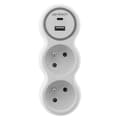 Miniatyrbild 2 av 3: Biplite 16A och två USB A+C-laddare - ZENITECH - Vit och Grå