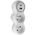 Miniatyrbild 1 av 3: Biplite 16A och två USB A+C-laddare - ZENITECH - Vit och Grå