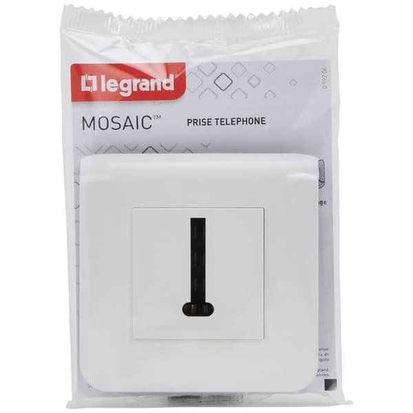 LEGRAND - Mosaic teleplug vit t vit komplett 8 kontakter