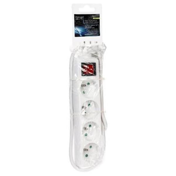 Multipris - FIVE SIMPLY SMART - 4 uttag - Vit - 1m - Praktisk och lätt att installera