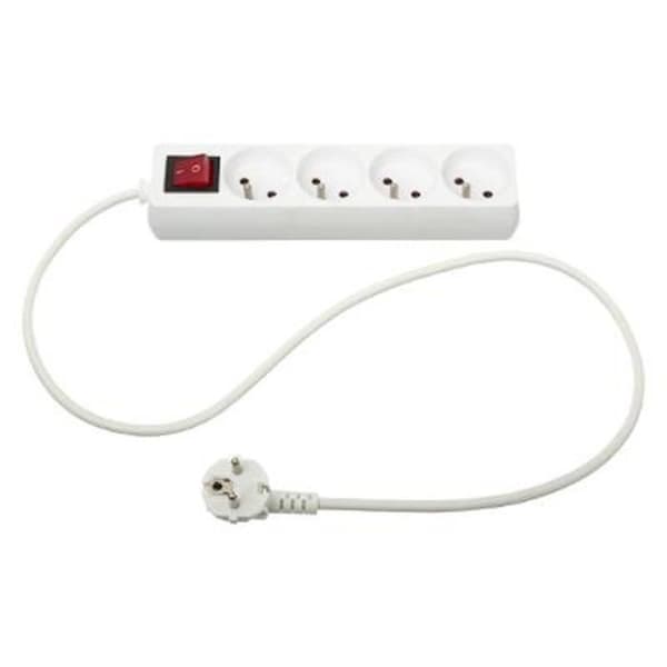 Multipris - FIVE SIMPLY SMART - 4 uttag - Vit - 1m - Praktisk och lätt att installera