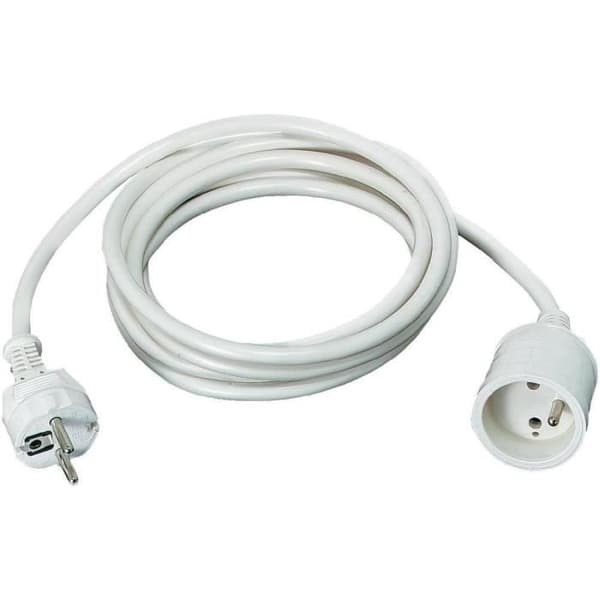 Förlängare - 3x1.5 mm² - 5 m - vit