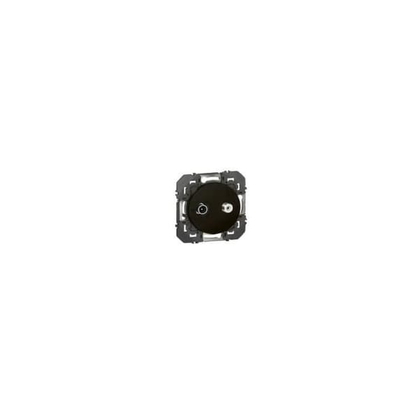 Prise TV-SAT stjärnbruten LEGRAND - matt svart finish - klar att installera - 2P+T - inomhus