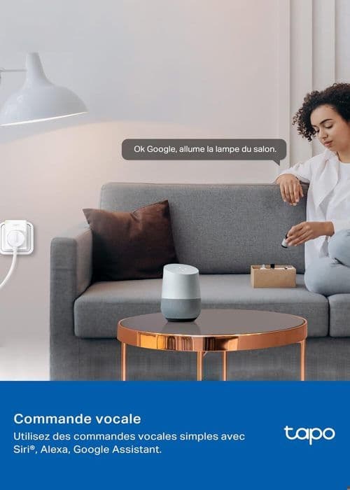WiFi Matter Ansluten Kontroll - Tapo P110M(FR) - Energikonsumtionsövervakning - 16A Typ E, Kompatibel med Alexa, Google Home och