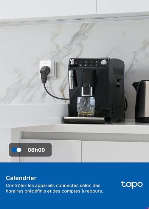 WiFi Matter Ansluten Kontroll - Tapo P110M(FR) - Energikonsumtionsövervakning - 16A Typ E, Kompatibel med Alexa, Google Home och