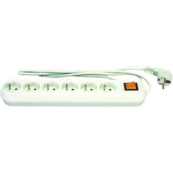TEC HIT Power strip 6 uttag 16 A med jord och omkopplare