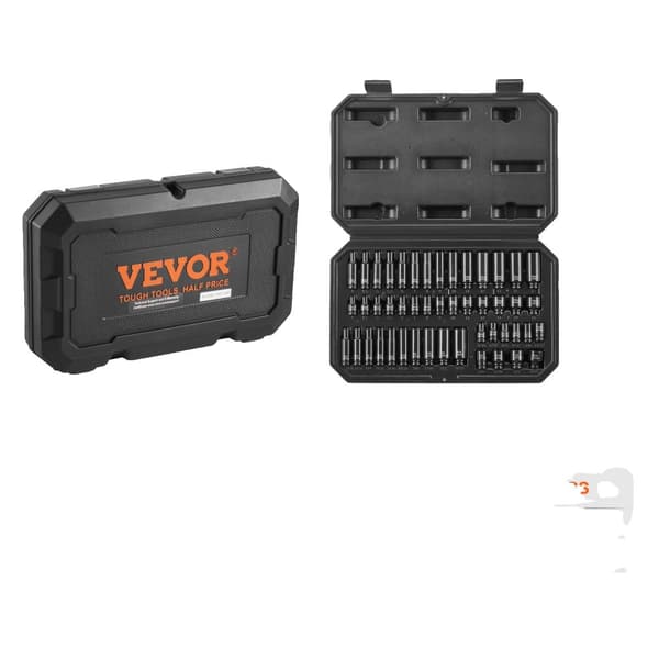 Impact Socket Set, 48-delt Cr-Mo legeringsstål, holdbar opbevaringskasse,48 stk 0,25 tommer