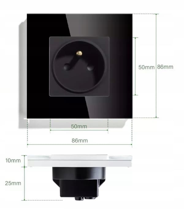 ENKEL GLAS STIK 86mm - SORT