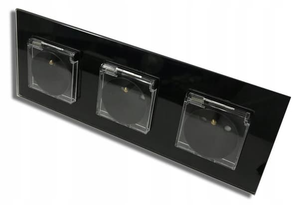 TRIPLE HERMETISK EL-UTTAG av GLAS