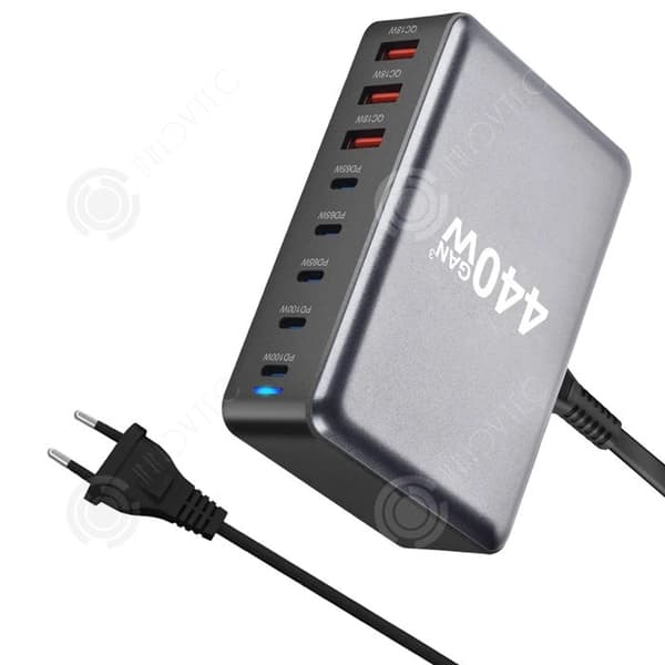 INN Multiprise multifunktionell 440w pd 8 i 1 med 5 typec och 3 USB snabbladdning USB-skrivbordsladdare med bas USB c-laddare