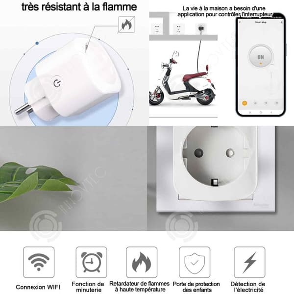 INN Smart Socket 4 st 60 Hz Nominell frekvens Wifi Smart Socket Wifi Connected Socket Kompatibel fjärrkontrolldetektering