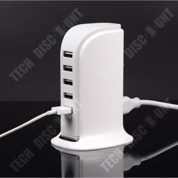 TD® Sailboat USB Laddare 5 Port Power Strip Desktop 5V 4A Multi-Port Laddare för mobiltelefon Tablet 5 USB Laddare Laddning