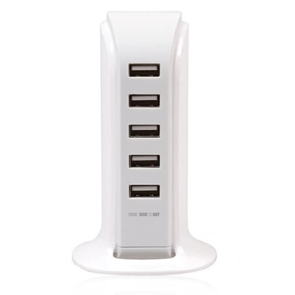 TD® Sailboat USB Laddare 5 Port Power Strip Desktop 5V 4A Multi-Port Laddare för mobiltelefon Tablet 5 USB Laddare Laddning