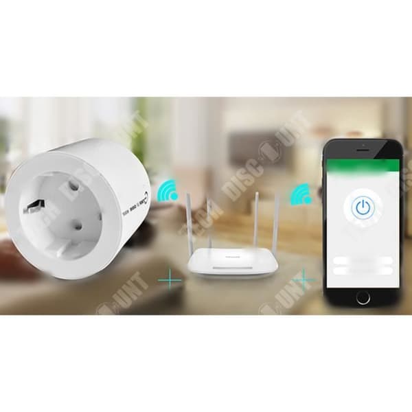 Smart uttag - TD® - WIFI-anslutning - Röststyrning - Maximal belastning 16A - Effekt 4000W