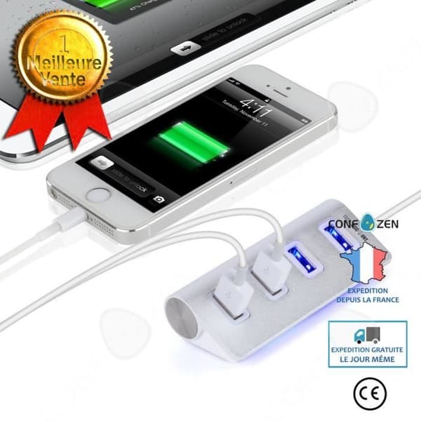 CONFO® grenuttag usb-sektor kontor praktisk vit laddare design resa elektriskt utrymme sparar flera 4 portar