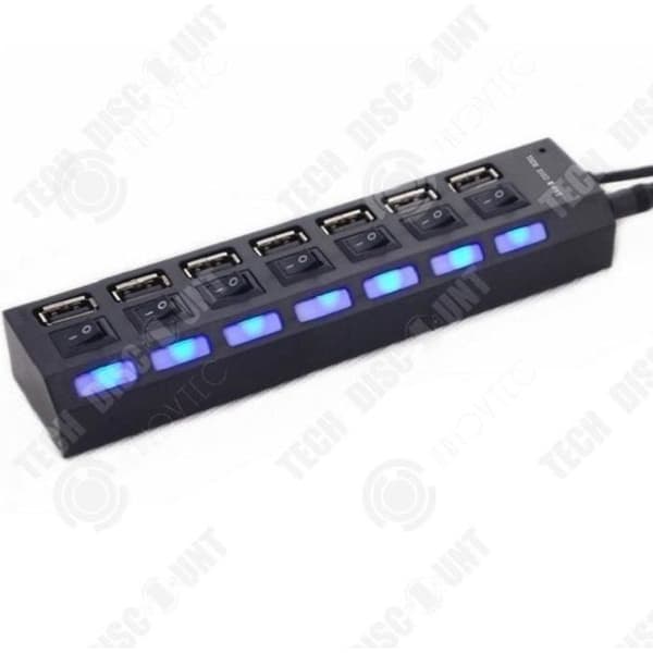 INN® Elektrisk Multipeluttag Strömbrytare Multi Adapter Block Smart Ethernet Överspänningsskydd 7 oberoende HDMI-portar