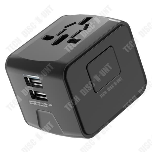 TD® Multi-Country Conversion-uttag, dubbla USB-laddare, Travel Conversion-uttag, bärbar hållare för flera enheter