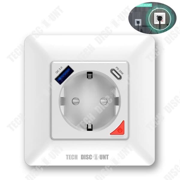 TD® 16A Smart Socket Remote Sync WiFi Type-C uttag Snabbladdning Ren koppar Applikation Smart Home