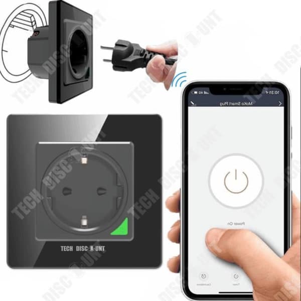 TD® Fjärrkontrolluttag 16A smart uttag wifi APP kontrolluttag överbelastningsskydd smart hem