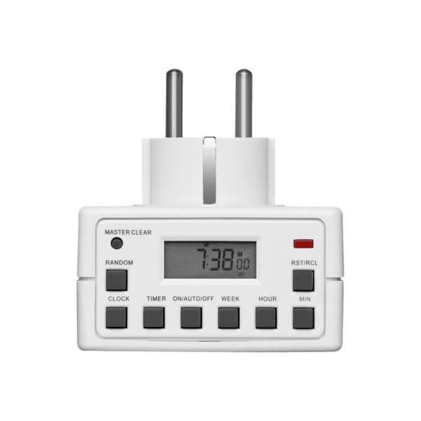goobay Digital Timer AC 230V Automatisk strömbrytare Vit-93256